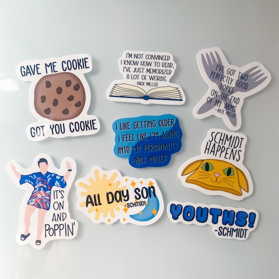 Nick miller sticker new girl sticker Jessica day book sticker bookish schmidt  tv show pop culture sticker kindle sticker for new girl lover