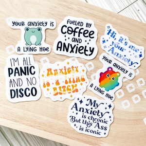Anxiety stickers funny mental health sticker gift idea vinyl sticker for her gifts for her mental health matters anxiety sucks sticker