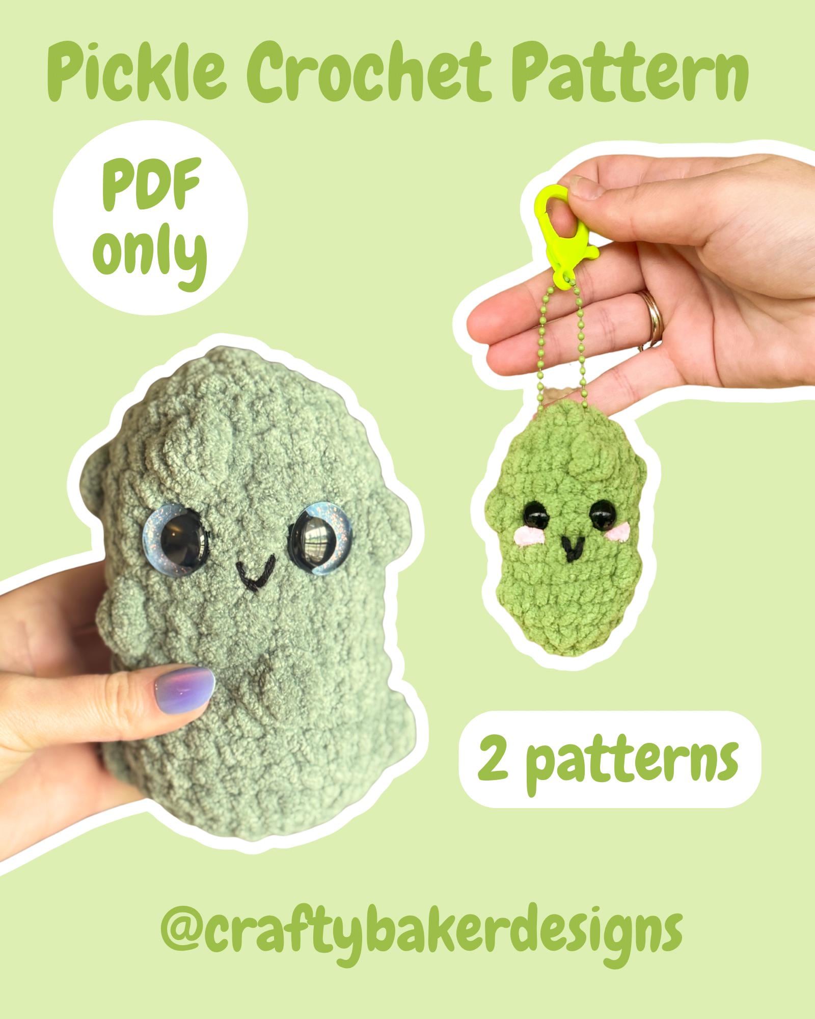 No-Sew Pickle and Keychain Crochet Pattern Set