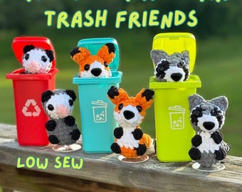 Low sew crochet pattern possum fox raccoon crochet pattern animals low sew possum crochet amigurumi pattern bundle easy crochet pattern
