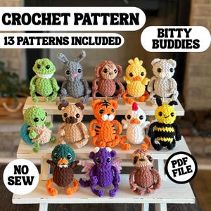 Crochet pattern bundle no sew beginner amigurumi animals plushie crochet easy market make