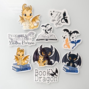 Vierter Flügel Sticker Buchsticker Bücherwurm Sticker Kindle Sticker Drachensticker Onyx Storm Sticker Buch Dragon wingheader Xaden Riorson Merch