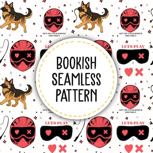 Seamless Caught Up pattern lights out clip art bookish seamless pattern booktok merch dark romance art wall art bookish pattern