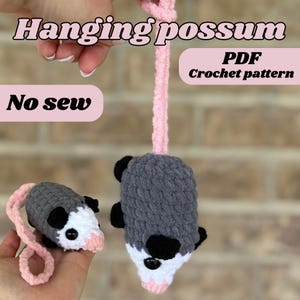 Possum crochet pattern hanging possum crochet pattern no sew possum crochet amigurumi pattern crochet car hanger possum