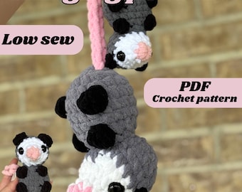 Possum Häkelanleitung Possum Häkelanleitung Possum niedrig häkeln Amigurumi Häkelanleitung Autoanhänger Possum häkeln