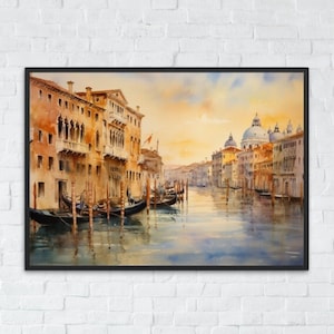 ヴェネツィア イタリア リビングルーム用ウォールアート 絵画 印象派 イタリアアート 玄関 壁装飾 印刷可能なアート デジタルダウンロード ポスター #1