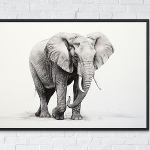 Elephant Wall Art Elephant Painting Impressionist Art Animal Living Room Wall Decor Printable Art Digital Download Wildlife Poster #5