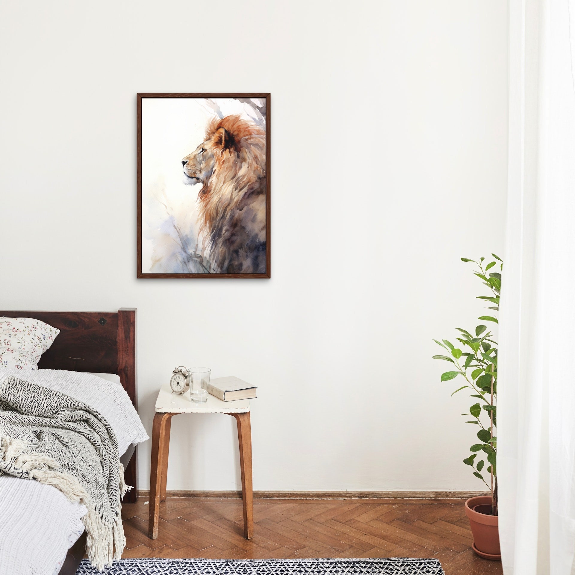 Lion Wall Art for Living Room Lion Painting Impressionist Art Animal ...