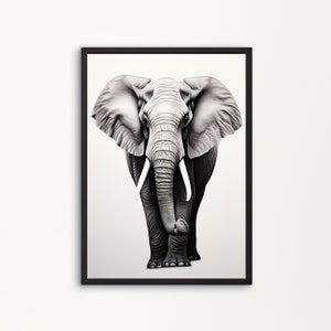 Elephant Wall Art Elephant Painting Impressionist Art Animal Living Room Wall Decor Printable Art Digital Download Wildlife Poster #3