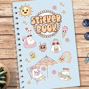 Summerween Reusable Sticker Book: Pastel Ghost Organizer