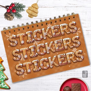 Reusable Sticker Book, Sticker Album for Collectors, Blank Sticker Book, Unused Stickers, Sticker Storage Solution, Gingerbread Cover
