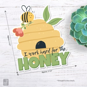 Pegatina de abeja, pegatina de dinero divertida para botella de agua, pegatina para amigo, regalo para su computadora portátil, pegatina para compañero de trabajo, regalo
