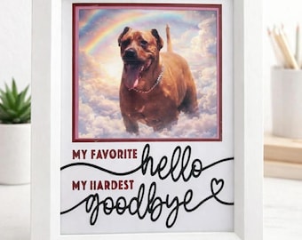 Pet Remembrance Photo Frame-Rainbow Bridge Memorial Gift-Personalized Dog or Cat Loss Keepsake