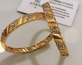 women jewellery |Bracelet for women | Golden Bracelets Pair | Pakistani jewellery