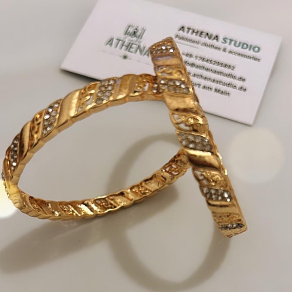 Damenschmuck |Armband für Damen | Goldene Armbänder Paar | Pakistanischer Schmuck