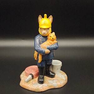 Vintage Fireman Figurine by Royal Doulton - Professions Collection &quot;Fireman&quot; No. DB376 - Porcelain Figurine
