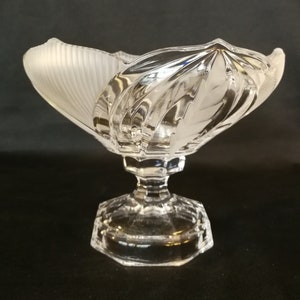 Pedestal Compote Bowl by Crystal Clear Industries - Novellette II Pattern - Milk Glass - Floral