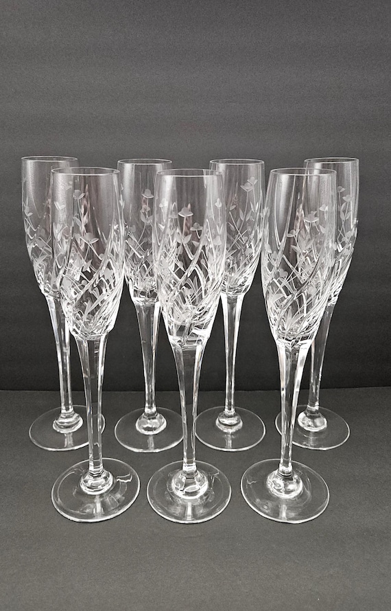 Vintage Mikasa Champagne Crystal Glass - English Garden Collection /  Pattern - Lead Cut Crystal - White Wine Fluted Glasses - Sparkling Wine -  Etsy