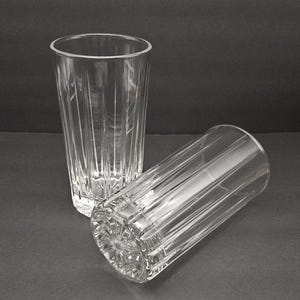 Vintage Crystal Highball Glasses - Exceptionally beautiful - Lead Crystal Glass - Hand Blown - Set of 2 - Thick and Heavy Glasses
