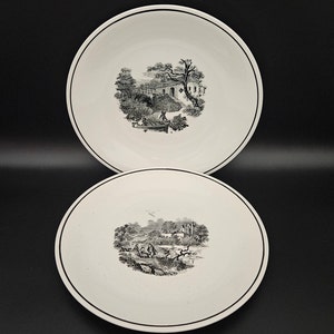 Rare Porcelain Plate - by Boch La Louviere - Made in Belgium - Fine Bone China - Set of 2