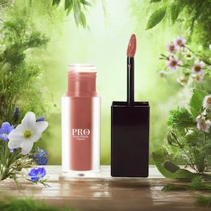 Organic Dusty Pear Matte Lip Stain: Long-Lasting, Eco-Friendly Vegan Makeup for Natural Beauty