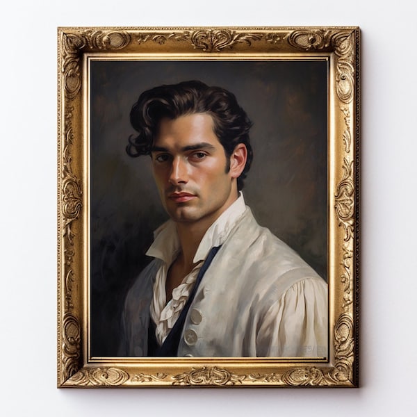 Portrait of a Young Man - Art Print - Oil painting, Rococo, Renaissance, Victorian, Vintage