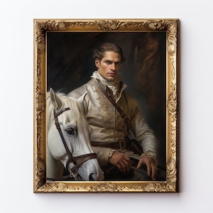 Soldier and his Horse - Art Print - Oil painting, Rococo, Renaissance, Victorian, Vintage