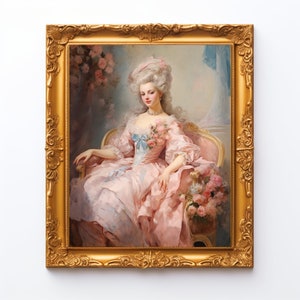 Marie Antoinette in Pink - Art Print - Oil painting, Rococo, Renaissance, Victorian, Vintage