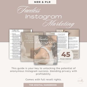 Faceless Instagram Marketing eBook with MRR & PLR | Master Resell Rights | Done For You Canva Template | Passive Income w Digital Products