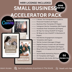 Businessplan Vorlage Done-For-You für das Wachstum Ihres Kleinunternehmens MRR PLR Instagram Story Templates Facebook Ads Guide ChatGPT Prompts