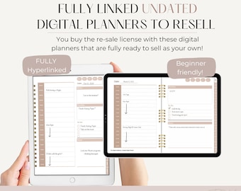 PLR Digital Planner Template, Resell Commercial Use, Keynote & PowerPoint