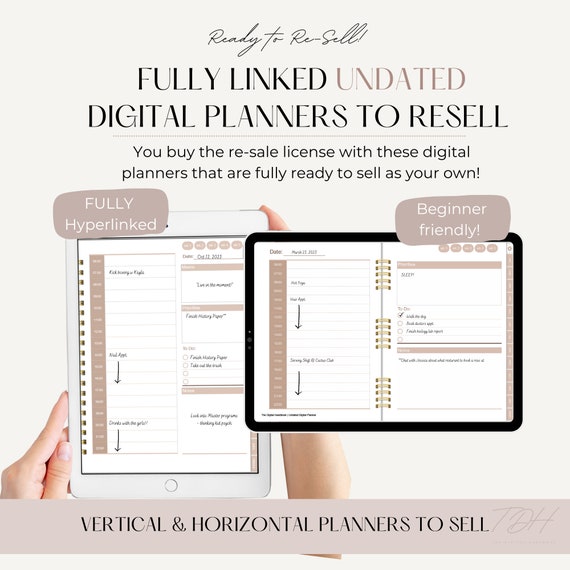 PLR Digital Planner Template, Resell Commercial Use, Keynote & PowerPoint