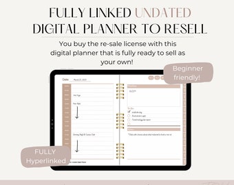 PLR digitale plannersjabloon, ongedateerd en met hyperlinks (Keynote en PowerPoint)