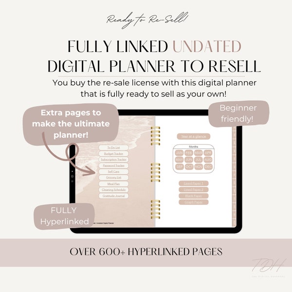 Ultimate PLR Planner To Sell, PLR Digital Planner, PLR Templates, Planner Template, Keynote Template, Commercial Use, Sell on Etsy