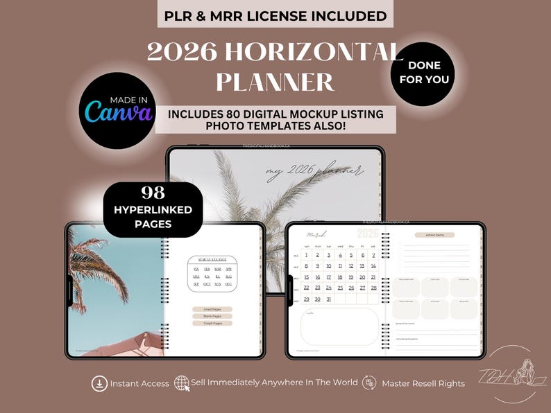 2026 Weekly Digital Planner Canva Template: PLR + MRR (PDF Download ...