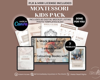 Montessori Kids Activity Bundle: Homeschooling Workbooks (Digital Download, Canva Editable)