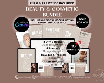 Beauty Business Templates | MRR PLR Canva EBooks, Planners
