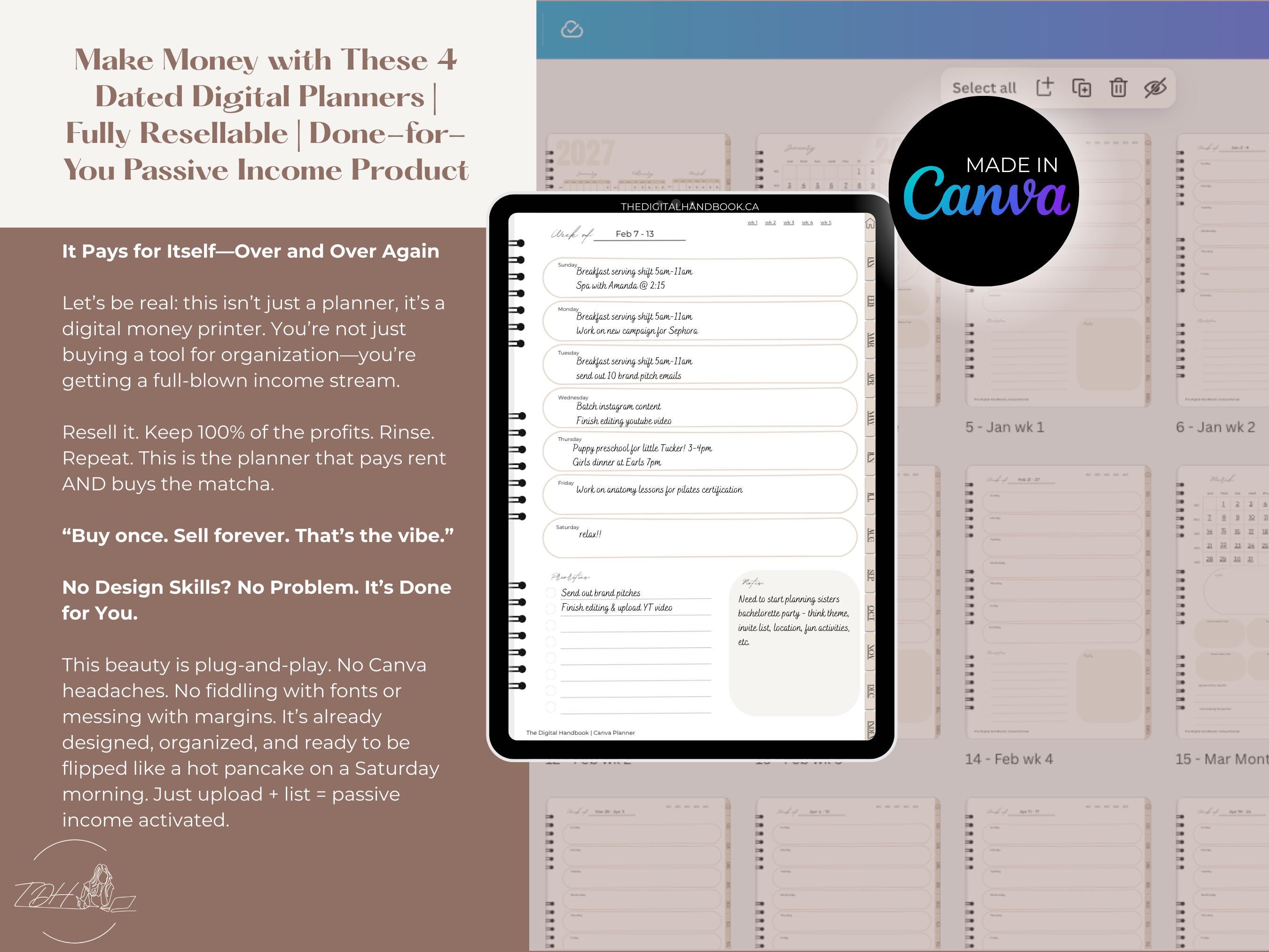 2026-2027 Digital Planner Bundle – Vertical & Horizontal Layouts, Canva ...