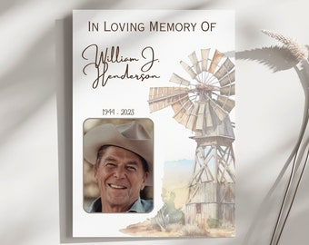 Country & Western Funeral Program, Memorial Service, Printable Order Of Service, Cowboy Celebration Of Life, Editable Funeral Template