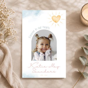 Kinderuitvaartprogramma, herdenkingsdienst voor kinderen, afdrukbaar programmaboekje voor baby's, levensviering voor een klein meisje, overlijdensbericht voor een klein jongetje
