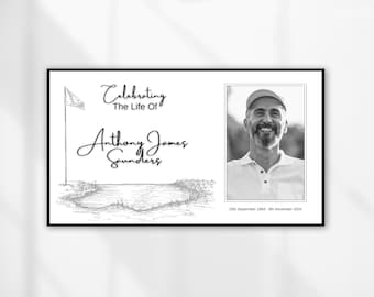 Gone Golfing Funeral Slideshow, Golfer Memorial Video, Funeral Keepsake, Funeral Presentation, Golf Celebration Of Life Photo Collage
