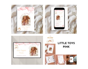 Paquete para funeral infantil, plantilla para servicio conmemorativo infantil, celebración de la vida, programa funerario para niña pequeña, presentación de diapositivas para funeral, invitación para funeral