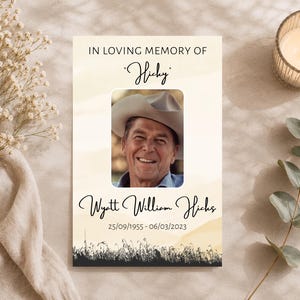 Funeral Program Template, Country & Western Memorial Service, Printable Order Of Service, Celebration Of Life Booklet, Editable Funeral
