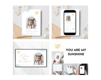 Paquete para funeral infantil, plantilla para servicio conmemorativo infantil, celebración de la vida, programa funerario para niña pequeña, presentación de diapositivas para funeral, invitación para funeral