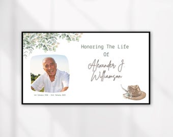 Presentación de diapositivas de funeral, video conmemorativo de música country y western, recuerdo de funeral, presentación de funeral, celebración de la vida, collage de fotografías de funeral