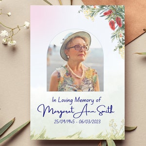 Floral Birds Funeral Program, Memorial Service Program, Printable Order Of Service, Celebration Of Life Booklet, Editable Funeral Templates