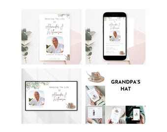 Paquete funerario country y western, plantilla para servicio conmemorativo, celebración de la vida, programa funerario, presentación de diapositivas para funerales, invitación a funeral de vaqueros