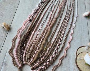 Coda di cavallo con dreadlocks biondo ombré, trecce sintetiche da fata, extension per dreadlocks biondo rosa marrone