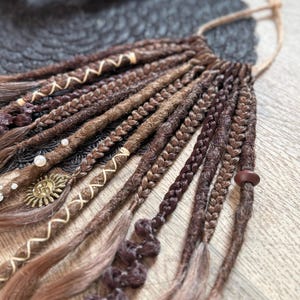 15 SE Braune Ombre Dreadlocks, Synthetische Boho Dreads Erweiterungen, Teilweise Viking Set