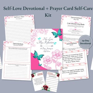 Reinicio del amor propio / Diario devocional cristiano de 14 días + Tarjetas de oración / Kit de autocuidado basado en la fe para la confianza y la sanación (PDF imprimible)